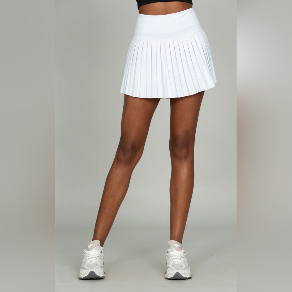 Goldhinge White Pleated Tennis Skirt 15" Size L - Picture 5 of 10